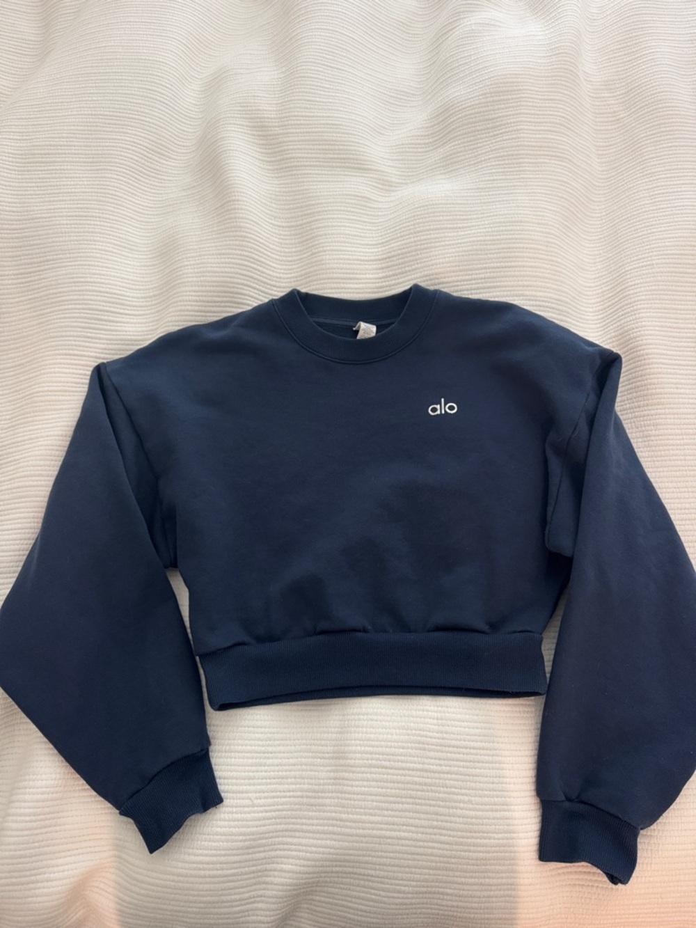 ALO Yoga Navy Cropped Crew Sweatshirt